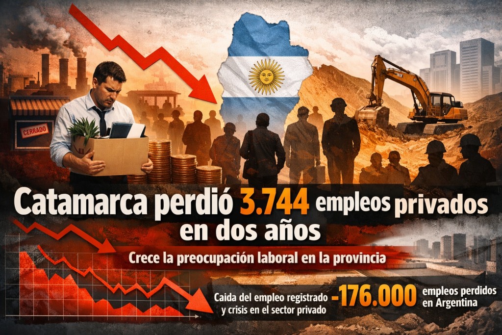 Catamarca pierde 3.744 empleos del sector privado en casi dos años y suma preocupación laboral