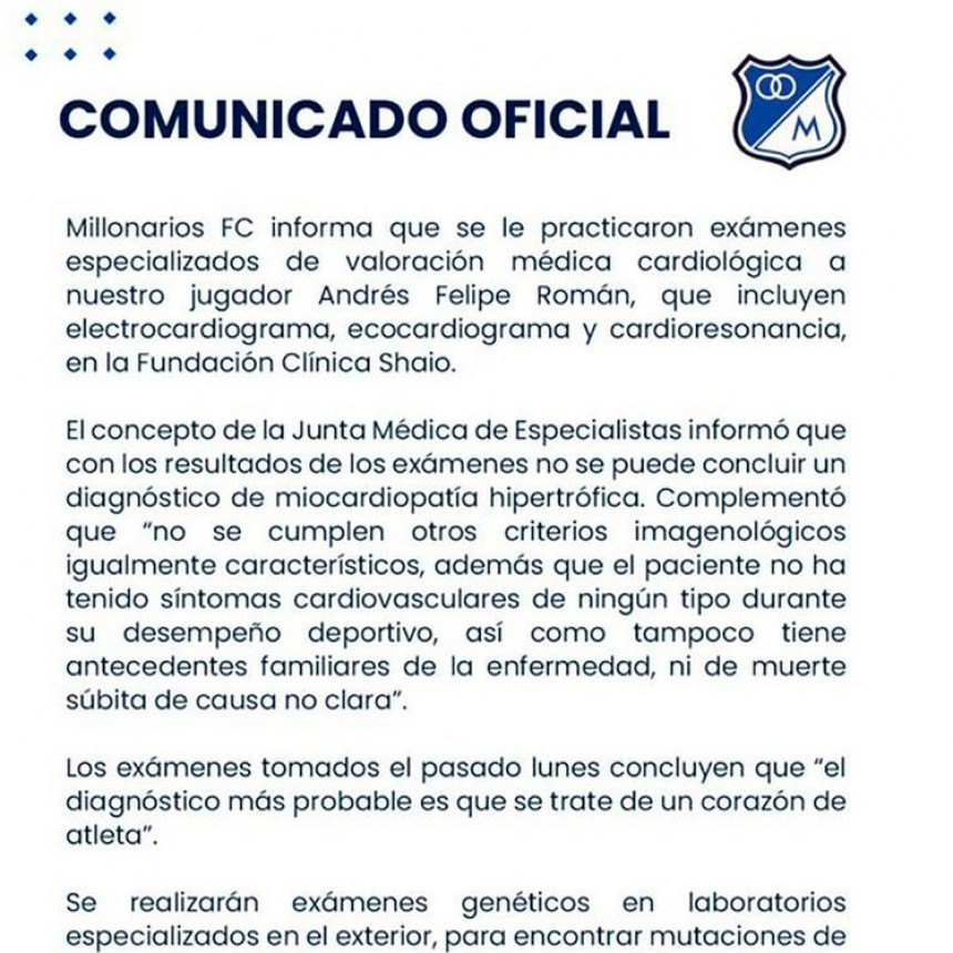 LOS ESTUDIOS DE FELIPE ROMAN NO COINCIDIERON CON LOS RESULTADOS QUE DIO BOCA
