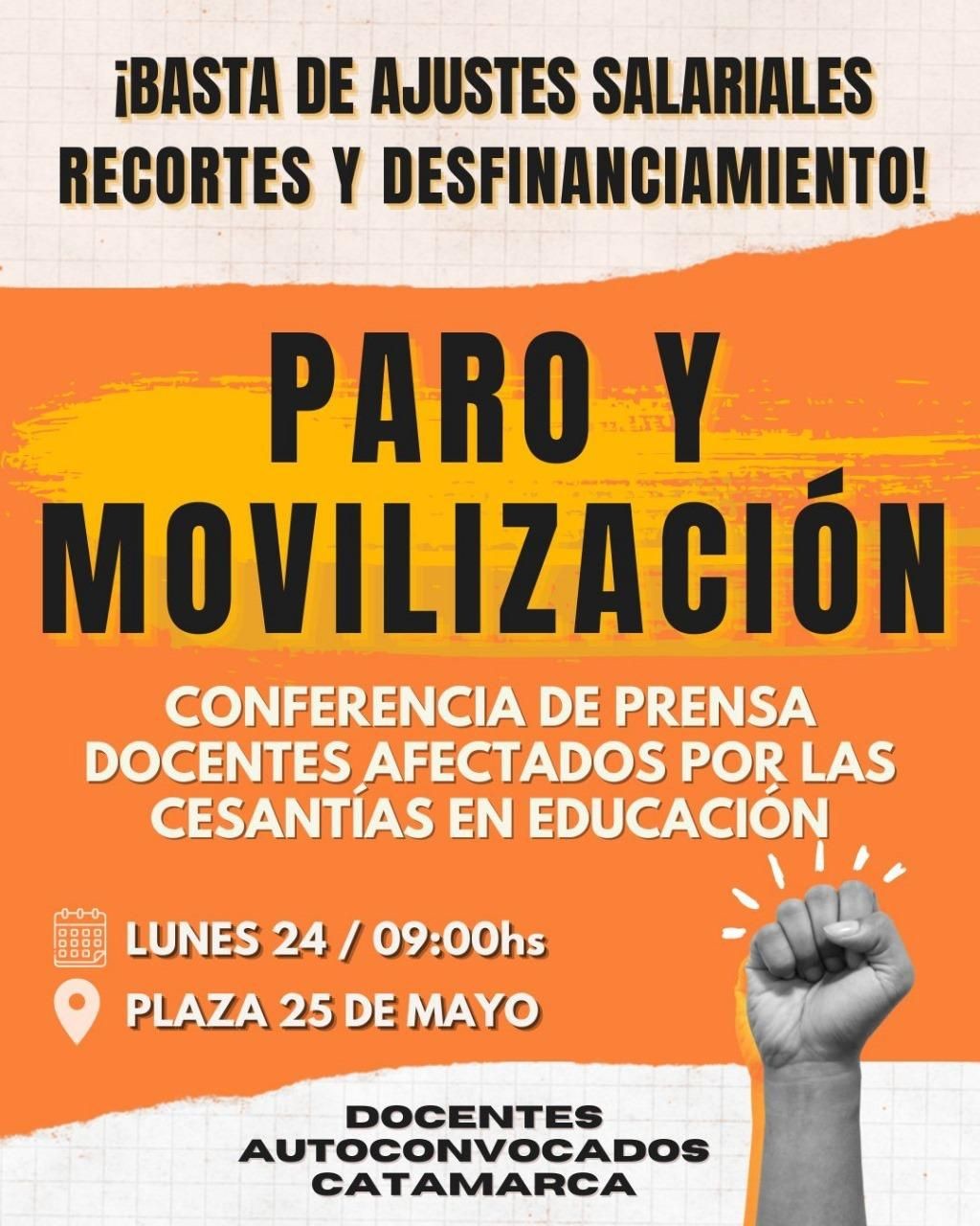 Movilización por bajas de docentes en Educación en Catamarca