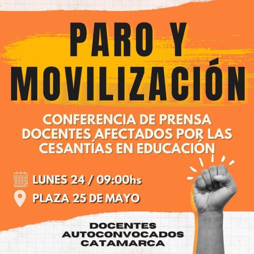 Movilización por bajas de docentes en Educación en Catamarca