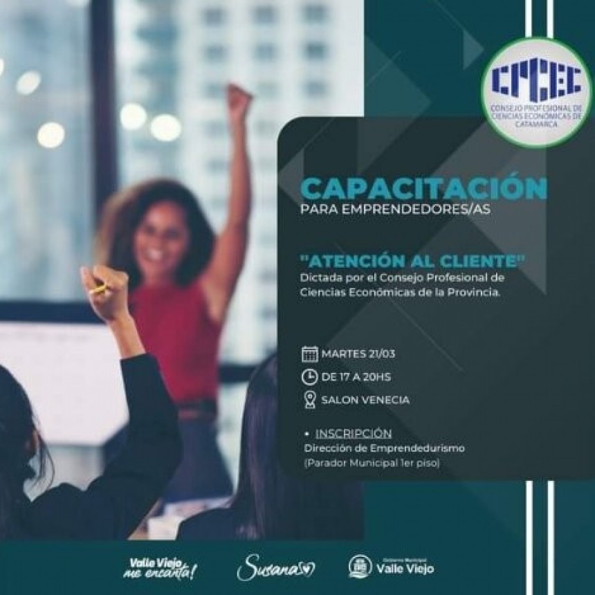 Capacitaciones para emprendedores de Valle Viejo