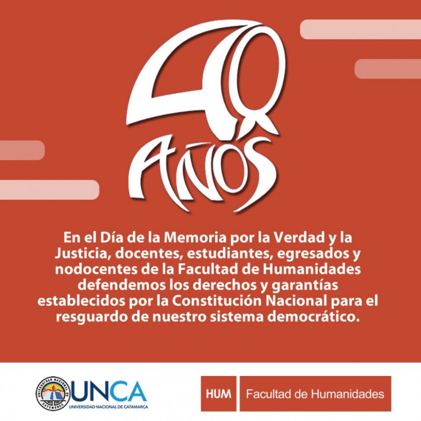Actividades en la Facultad de Humanidades por el Día Nacional de la Memoria