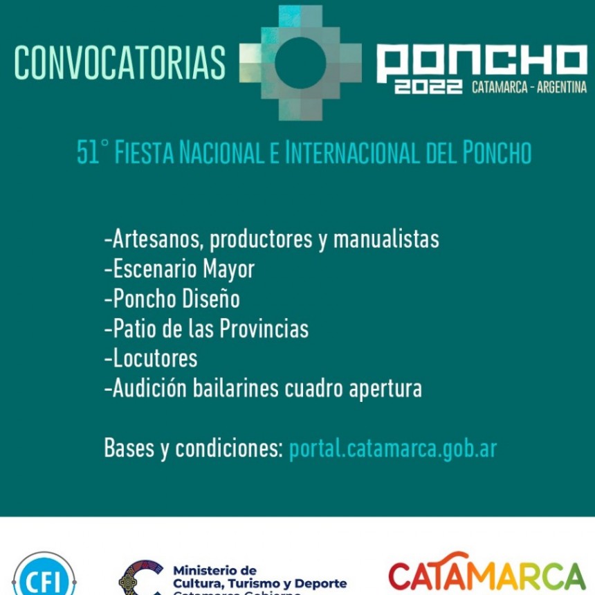 CONVOCATORIA PARA LA FIESTA DEL PONCHO