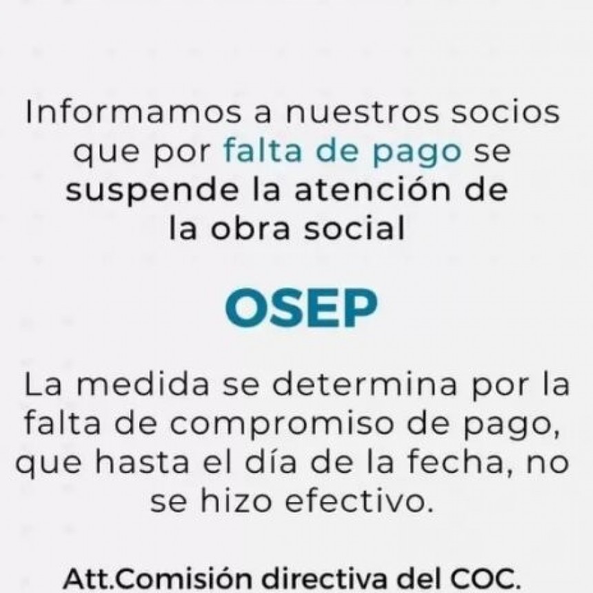 El Círculo Odontológico de Catamarca informó que ya no atenderá con OSEP y causa preocupación en los afiliados