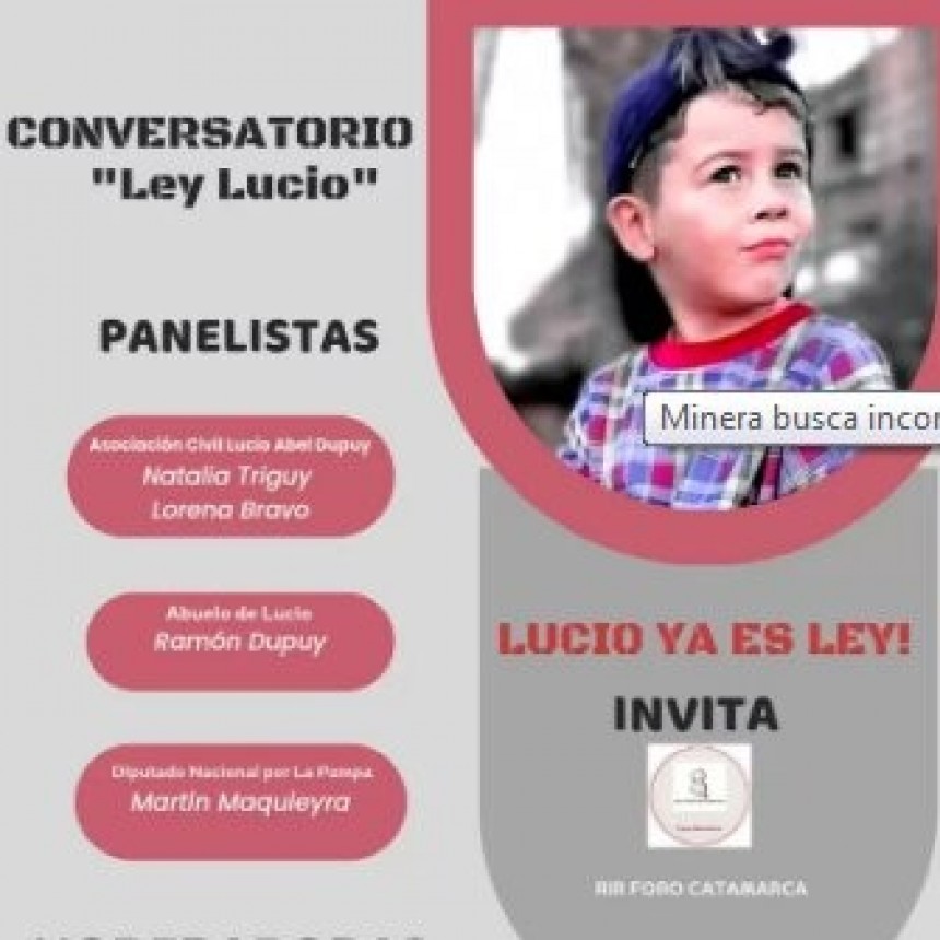 Red de Infancia Robada realizará un conversatorio sobre la Ley Lucio