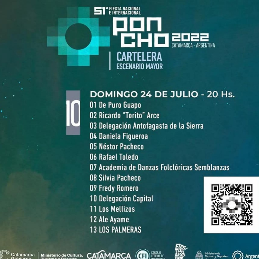 LA CARTELERA DE LA FIESTA DEL PONCHO 2022