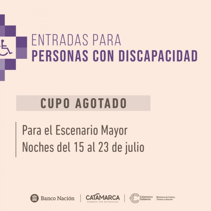 Poncho 2023: Se agotaron las entradas para personas con discapacidad