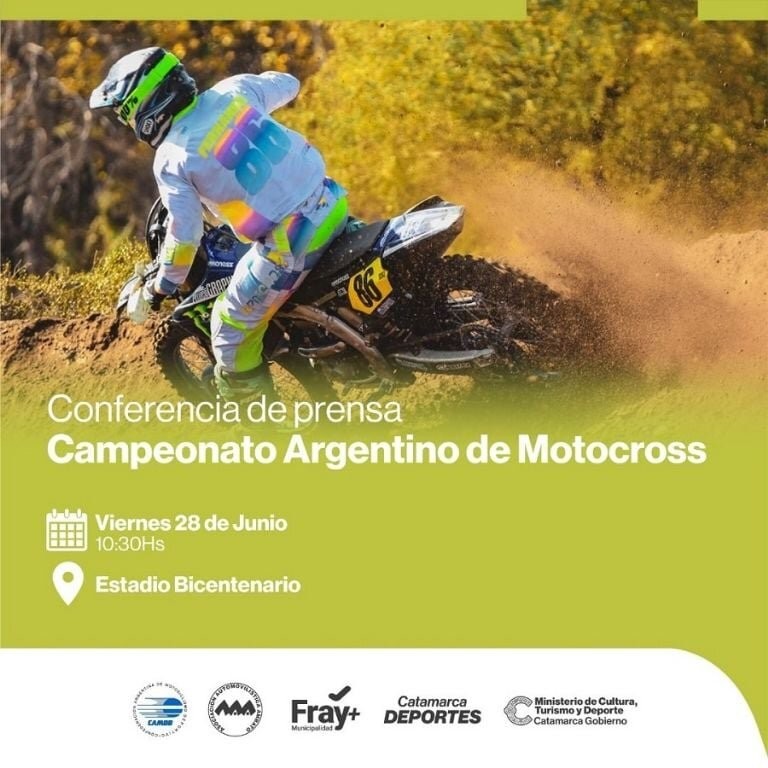 Presentan el Argentino de Motocross que se desarrollará en Catamarca