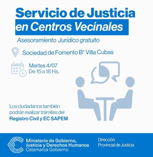 Asesoramiento Jurídico gratuito en el Barrio Villa Cubas