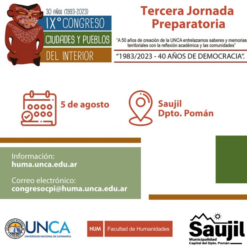 El 5 de agosto se realizará en Saujil la Tercera Jornada Preparatoria del IX Congreso de Ciudades y Pueblos del Interior