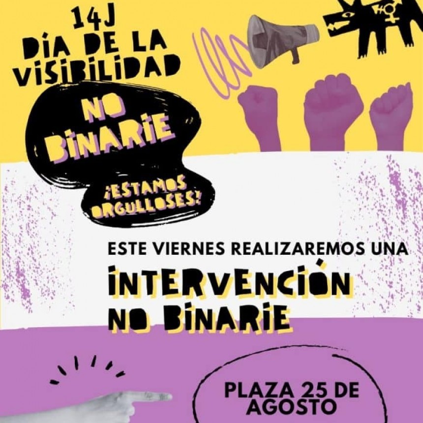 Día de la Visibilidad No Binarie: Catamarca realizará una intervención artística en la Plaza 25 de Agosto