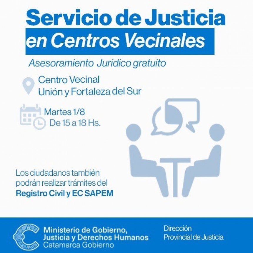 Asesoramiento Jurídico gratuito en el Barrio Romi Raiden