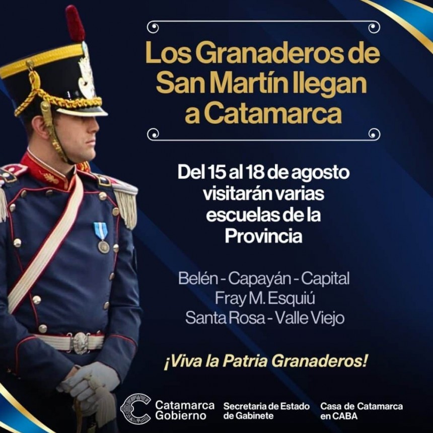 Honrando a San Martín: los Granaderos a Caballo visitarán Catamarca en un histórico encuentro