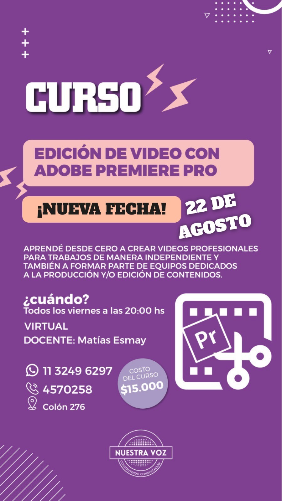 Curso de Edición de Video para Redes con Matías Adrián Esmay