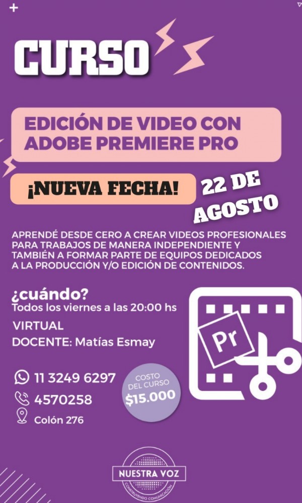 Curso de Edición de Video para Redes con Matías Adrián Esmay