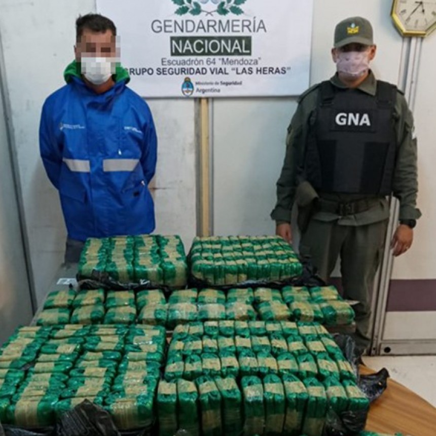 Gendarmería secuestró neumáticos y 40 kilos de hojas de coca
