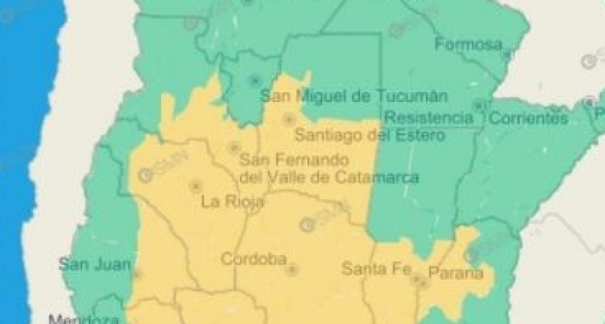 Alerta amarilla por vientos para esta tarde