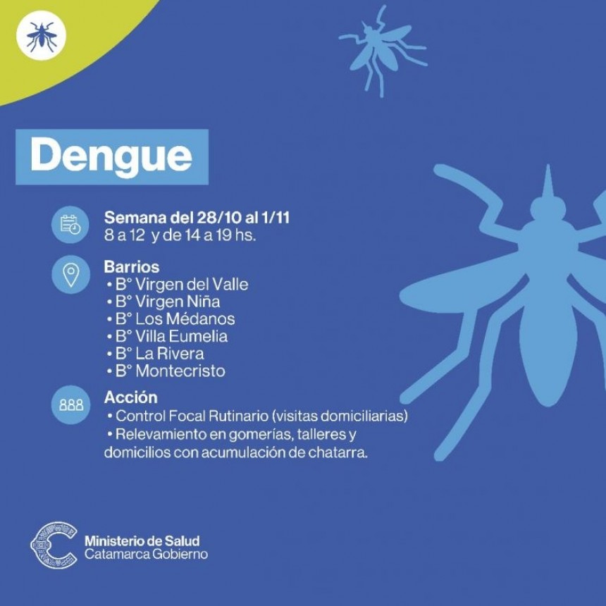Dengue: realizarán un control focal intensivo desde el lunes en seis barrios
