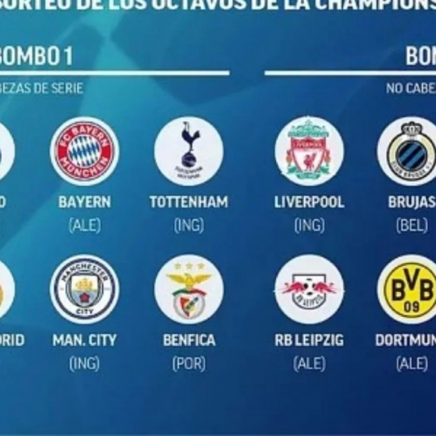 Se sortearon los octavos de la Champions