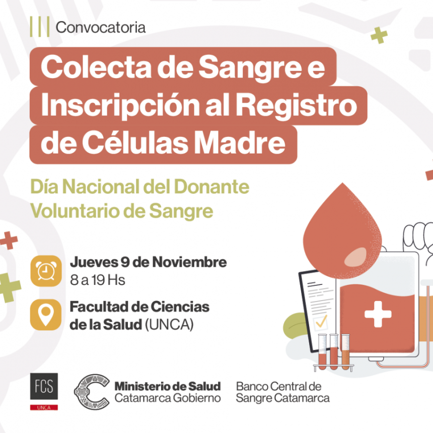 9 de noviembre: Día Nacional del Donante Voluntario y Habitual de Sangre