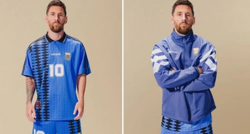 Con Messi como modelo, la Selección Argentina presentó su nueva indumentaria retro