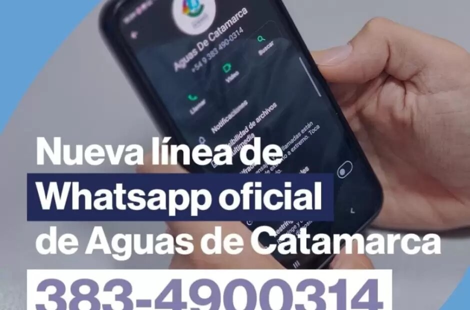 Nuevo Whatsapp para realizar consultas en Aguas de Catamarca